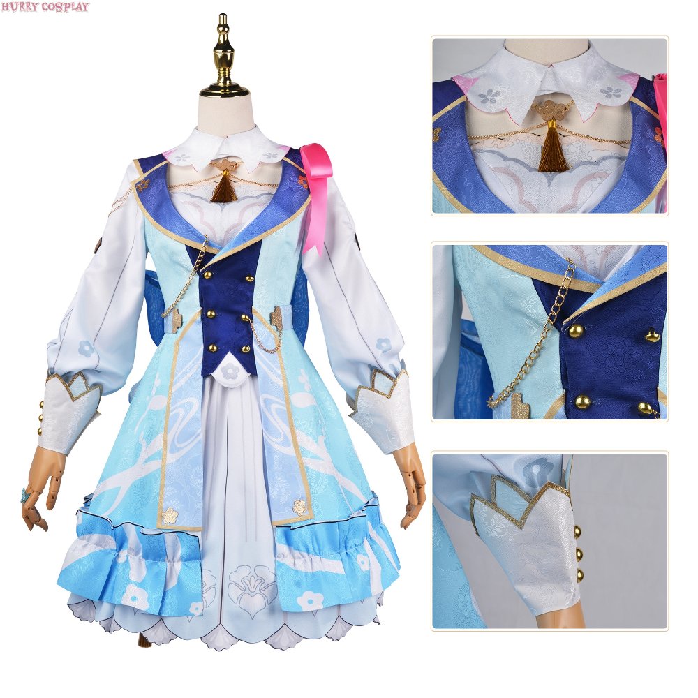 Game Cosplay,Genshin Impact,Genshin Impact Kamisato Ayaka Letter from Flowers Skirt Cosplay Costume